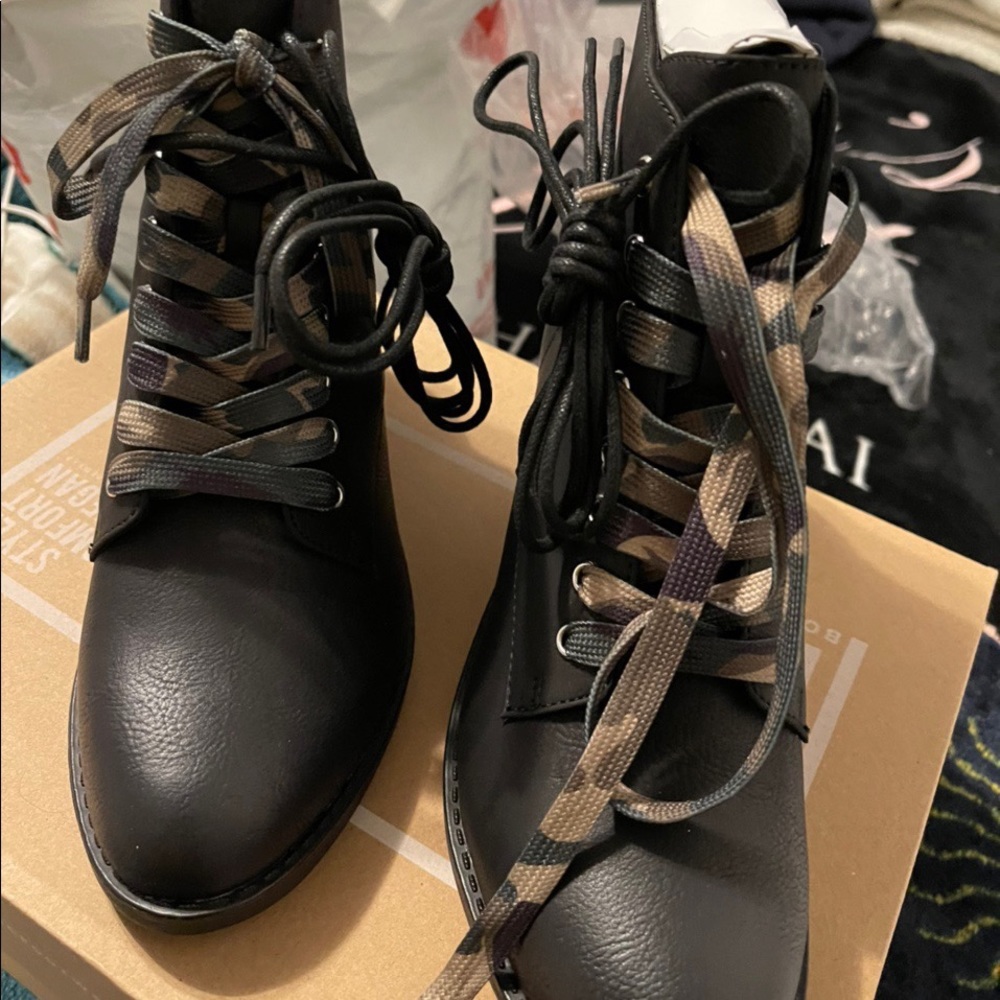 Born in California Black vegan leather boots